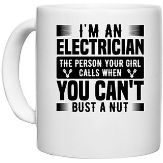 UDNAG White Ceramic Coffee / Tea Mug 'Electrician | 9 I'm a' Perfect for Gifting [330ml]