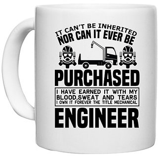 UDNAG White Ceramic Coffee / Tea Mug 'Engineer | It can not be' Perfect for Gifting [330ml]