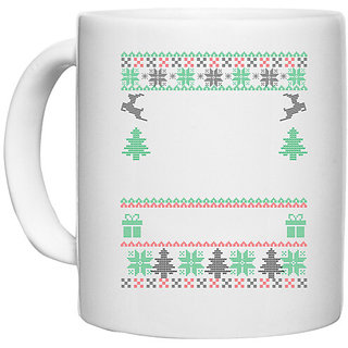 UDNAG White Ceramic Coffee / Tea Mug 'Illustration | Template 23' Perfect for Gifting [330ml]