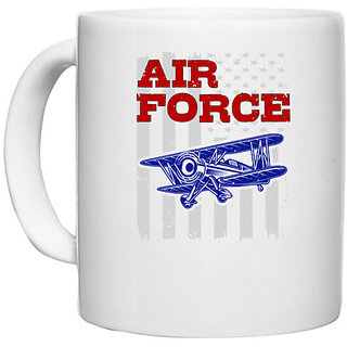 UDNAG White Ceramic Coffee / Tea Mug 'Airforce | Air force' Perfect for Gifting [330ml]