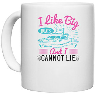 UDNAG White Ceramic Coffee / Tea Mug 'Girls trip | i like big boats and i cannot lie' Perfect for Gifting [330ml]
