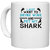 UDNAG White Ceramic Coffee / Tea Mug 'Shark | i just want to drink wine and pet my shark' Perfect for Gifting [330ml]