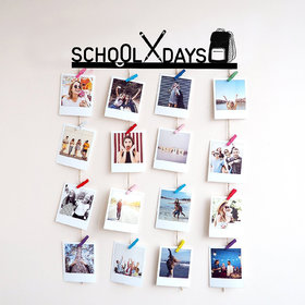Khush Its Amazing  Wood School Days Picture Photo Frame for Wall Decor Photos Artworks Prints Multi Pictures Organizer