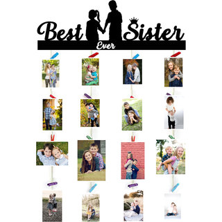 Khush Its Amazing  Wood Best Ever  Sister  Picture Photo Frame for Wall Decor Photos Artworks Prints Multi Pictures Orga