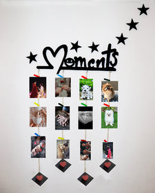 Khush Its Amazing Wooden Hanging Moments With Squre Heart Hanging Up down Photo Display Picture Frame Collage Picture Di