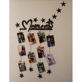 Khush Its Amazing Wooden Hanging Moments With 10 Star Photo Display Picture Frame Collage Picture Display Organizer with
