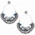 Silver-Plated Oxidised Chandbali Earrings, Blue Chandbali Earring