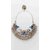 Silver-Plated Oxidised Chandbali Earrings, Blue Chandbali Earring