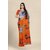 SVB Saree Orange Georgette Printed Saree With Blouse