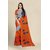 SVB Saree Orange Georgette Printed Saree With Blouse