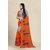 SVB Saree Orange Georgette Printed Saree With Blouse