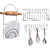 Oc9 Stainless Steel Chakla Belan Stand and Plate Stand and Wall Mounted Ladle Hook Rail For Kitchen