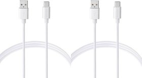 PHILIPS DLC2528M(SET OF 2) 1.2 m USB Type C Cable (Compatible with MOBILES, White).