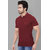 2DUDES Men's Maroon Cotton Solid Slim Fit Polo T-shirt