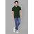 2DUDES Men's Dark Green Cotton Solid Slim Fit Polo T-shirt