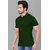 2DUDES Men's Dark Green Cotton Solid Slim Fit Polo T-shirt