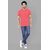 2DUDES Men's Pink Cotton Solid Slim Fit Polo T-shirt