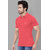 2DUDES Men's Pink Cotton Solid Slim Fit Polo T-shirt