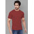 2DUDES Men's Rust Cotton Solid Slim Fit T-shirt