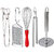 Oc9 Stainless Steel Utility Pakkad and Wire Grater and Egg Whisk and Roti Chimta and Potato Masher For Kitchen Tool