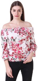 Revexo Top Women's Crepe Off Shoulder Top - Offshoulder