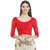 H3F Women Cotton Lycra Stretchable Blouse Combo Pack of Blue  Red (Free Size)
