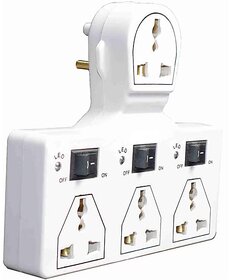 Multi Plug 3+1 Universal Socket Adaptor with Led Indicator Individual Switch, 6 Amp Extension Cord Board