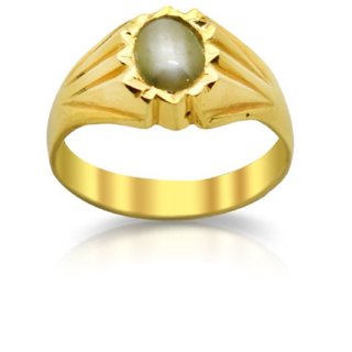 Cat's Eye Gemstone Sterling Gold Ring Jewelry