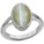 Certified  Natural Cat's Eye Gemstone  Silver Adjustable Ring