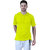 PAUSE Nylon Yellow Solid Hooded Slim Fit Short Sleeve Men's T-Shirt