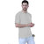 PAUSE Nylon Light Grey Solid Hooded Slim Fit Short Sleeve Men's T-Shirt