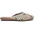 Kiana Women's Embroidered Off White Canvas Slip on Bellies