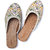 Kiana Women's Embroidered Off White Canvas Slip on Bellies