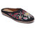 Kiana Women's Embroidered Black Canvas Slip on Closed Toe Bellies
