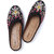 Kiana Women's Embroidered Black Canvas Slip on Closed Toe Bellies