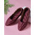 Kiana Women's Solid Maroon Canvas Closed Toe Bellies