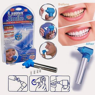 Right traders Tooth Polisher Whitener Stain Remover with LED Light Luma Smile Rubber Cups