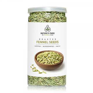 Nature's Park Roasted Fennel Seeds (Saunf) - Mouth Freshener  Digestive (Pet Jar) 90g