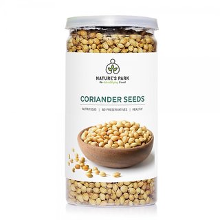 Nature's Park Coriander Seeds - 100 Pure  Natural (Whole Dhaniya) in Pet Jar (60 g)