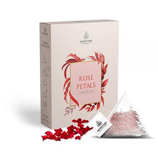 Nature's Park Rose Petals Herbal Infusion for Beauty  Wellness Rose , USDA Certified, (Pyramid Infusion Bags-5)