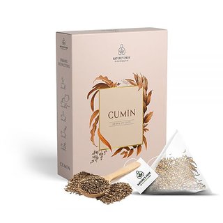 Nature's Park Cumin (Jeera) Herbal Infusion in Pyramid Bags Form - Eases Out Indigestion, Bloating and Acidity, USDA Certified, (Pyramid Infusion Bags-5)
