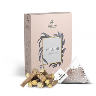 Nature's Park Mulethi (Liquorice) Herbal Infusion - Good for a Sore Throat  Relieves Constipation Liquorice , USDA Certified, (Pyramid Infusion Bags-5)