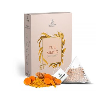 Nature's Park Turmeric Herbal Infusion - The Healing Brew- Slimming Tea for Weight Loss and Detoxyfying Body Fit Tea with No Additives, USDA Certified, (Pyramid Infusion Bags-5)