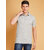2DUDES BY RDG Men's Solid Light Grey Cotton Matty Slim Fit Side Slit Polo T-Shirt