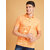 2DUDES BY RDG Men's Solid Orange Cotton Matty Slim Fit Side Slit Polo T-Shirt