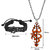 M Men Style Large Om Trishul damaru Om   Grey  Leather Zinc Jwellery Set For Men And Women