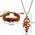 M Men Style Devnagari Shiv Large  Om Trishul  Copper  Leather Zinc  Jwellery Set For Men And Women