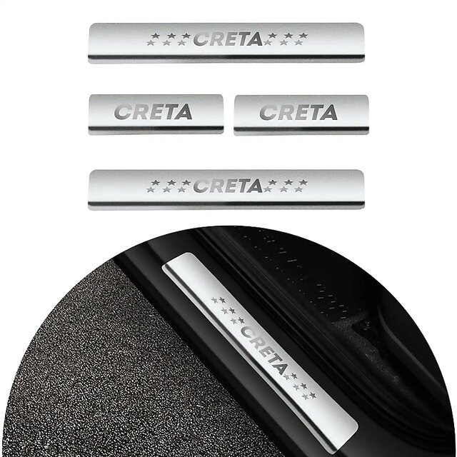 Buy Sca Car Silver Colour Door Sill Plate Non-led Stainless Steel ...