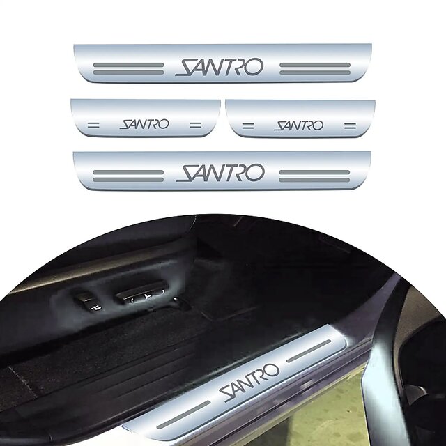 Buy Sca Car Silver Colour Door Sill Plate Non-led Stainless Steel ...