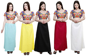 eFashionIndia Women Cotton Saree Petticoats Inskirt combo of 5